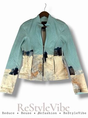 AVENTURES DES TOILES Women’s Size 38 XS/S Jacket Coat Moto Style Knit Stretch